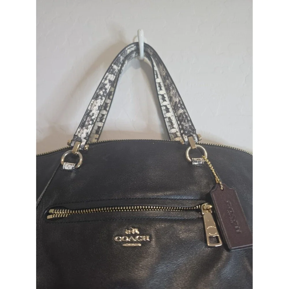 AUTHENTIC COACH PRAIRIE LEATHER SATCHEL ELBOW HANDBAG PURSE _BLACK